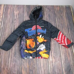 Space Jam Members Only Jacket Boys 8 Hooded Puffer Tune Squad Looney Tunes